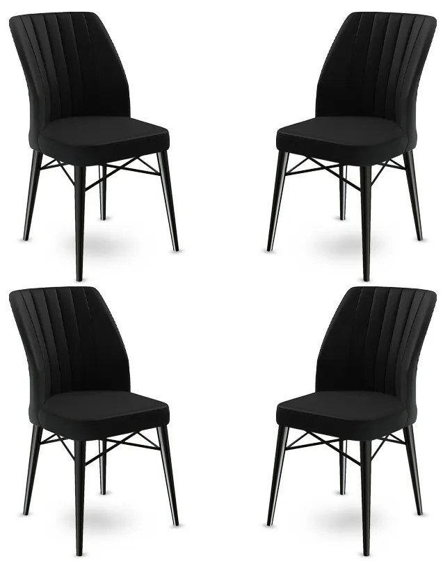 Sada jedálenských stoličiek Flex Black, 4 ks
