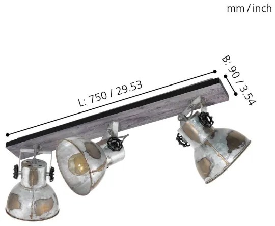 Eglo 49652 - Bodové svietidlo BARNSTAPLE 3xE27/40W/230V