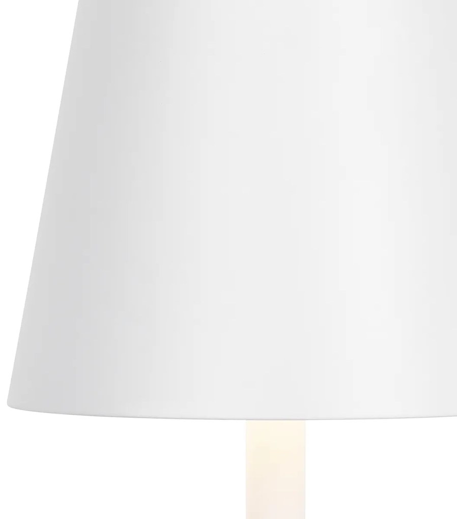Sada 2 vonkajších stolových lamp bielych vrátane LED a nabíjateľného stmievača - Janet