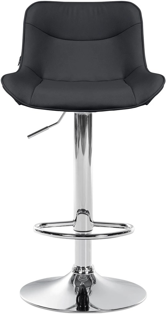 Design-Shop 2x Barová stolička Vonore - koženka, chróm rám - Čierna