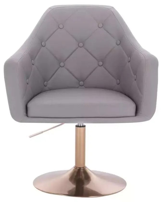 LuxuryForm DESIGN Kreslo ANDORA na zlatom tanieri - sivé