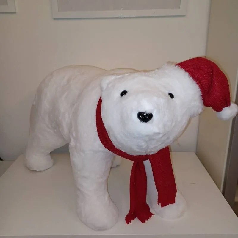 DECOLED Plyšový medvedík, 70 x 28 x 44 cm, biely