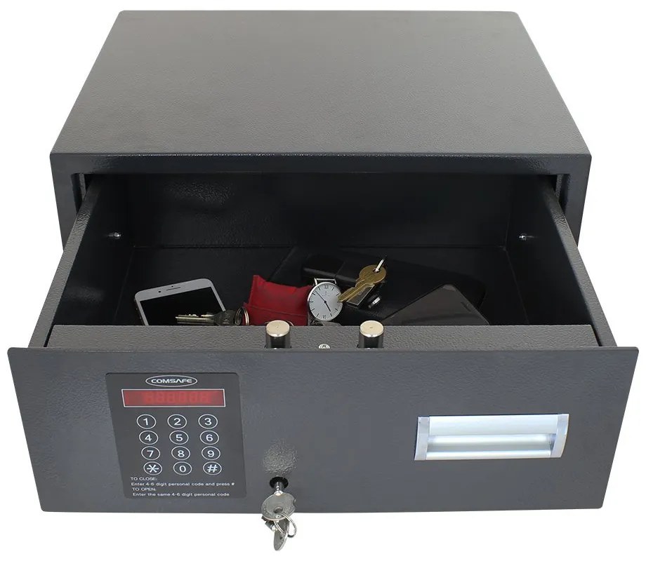 Nábytkový šuplíkový trezor, MOTION 1, elektronický zámok, 200 x 470 x 370 mm