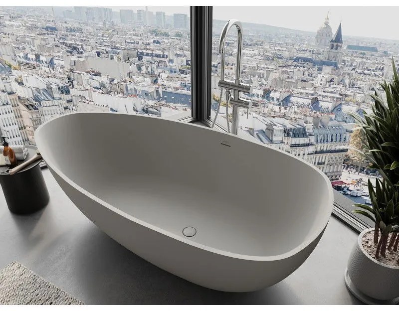 Mexen Imola, voľne stojaca vaňa z konglomerátu 150 x 77 cm, betónová matná, 57281507610