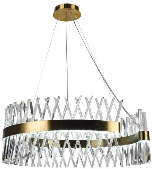 LED Stmievateľný luster na lanku LED/175W/230V 3000-6500K zlatá + diaľkové ovládanie