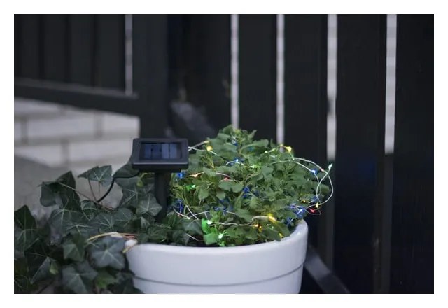 Vonkajšia solárna LED reťaz s farebnými diódami Star Trading DewDrop, dĺžka 5 m