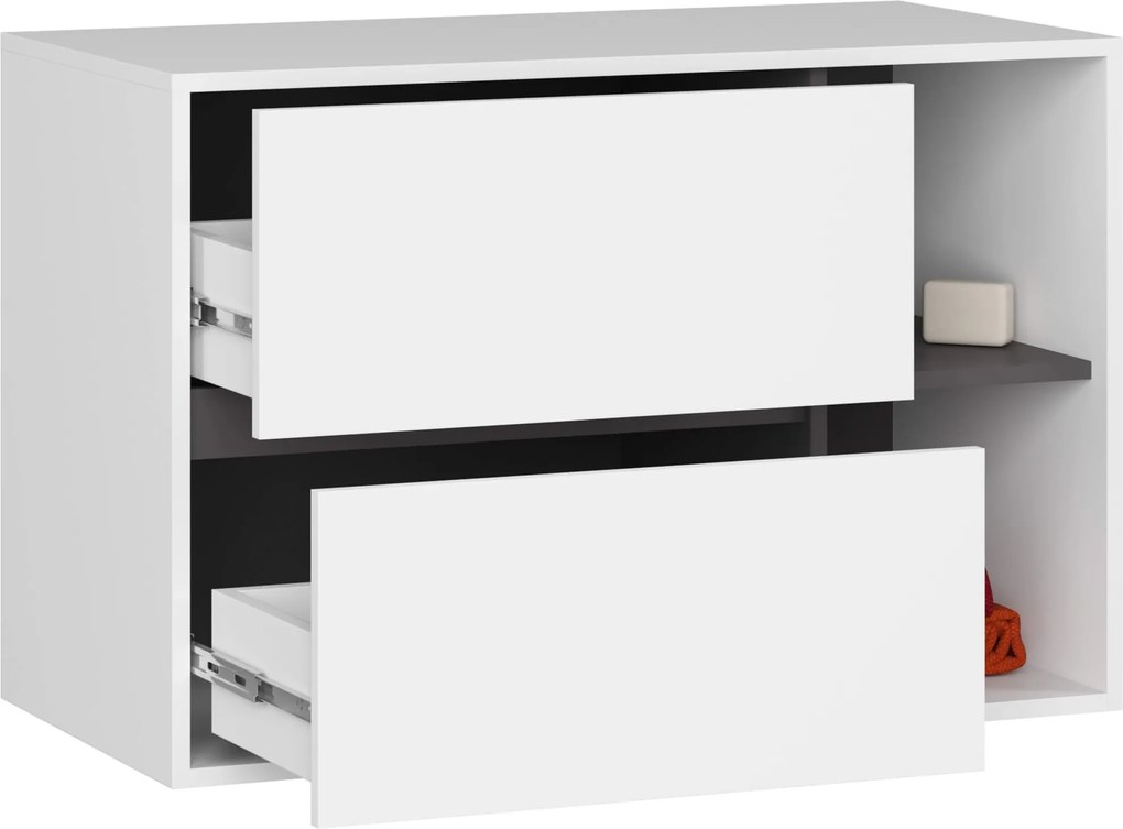 Závesná skrinka pod umývadlo VAMI 90 cm biela/grafitová