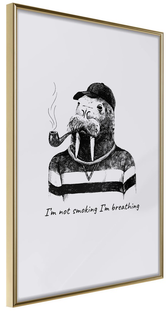 Artgeist Plagát - I'm Not Smoking. I'm Breathing [Poster] Veľkosť: 40x60, Verzia: Zlatý rám