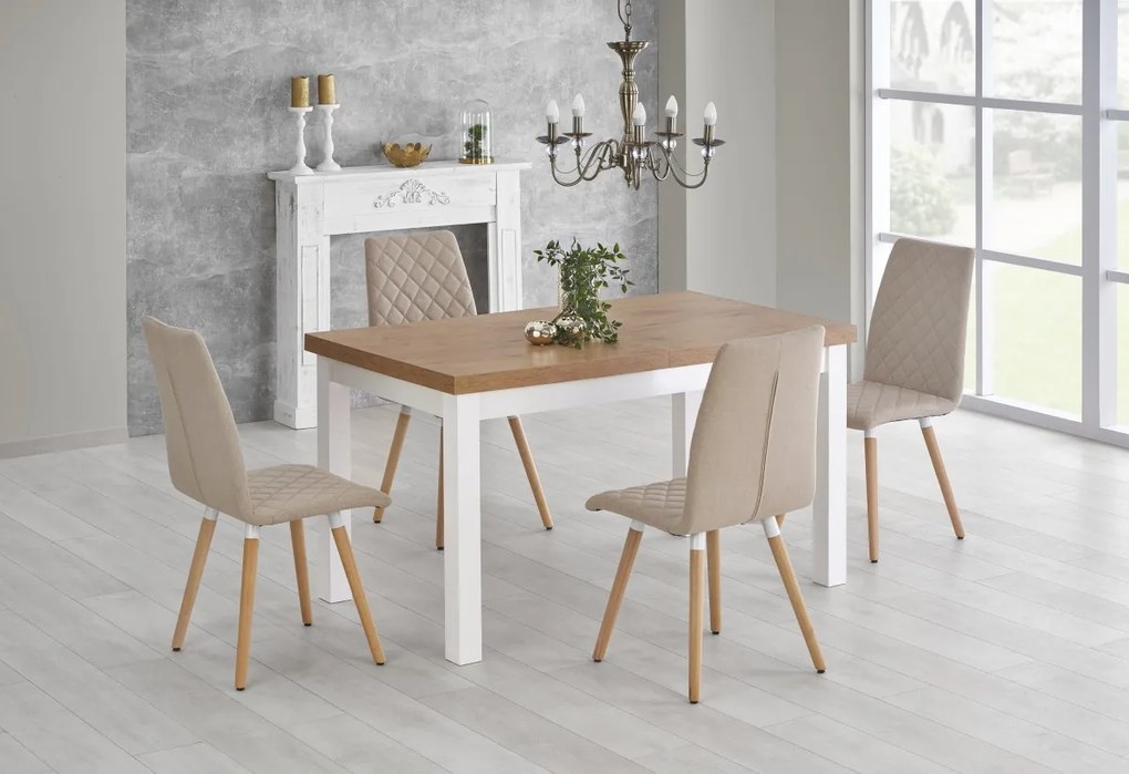 Jídelní rozkládací stůl Tiaro 140/220 cm dub lancelot/bílý