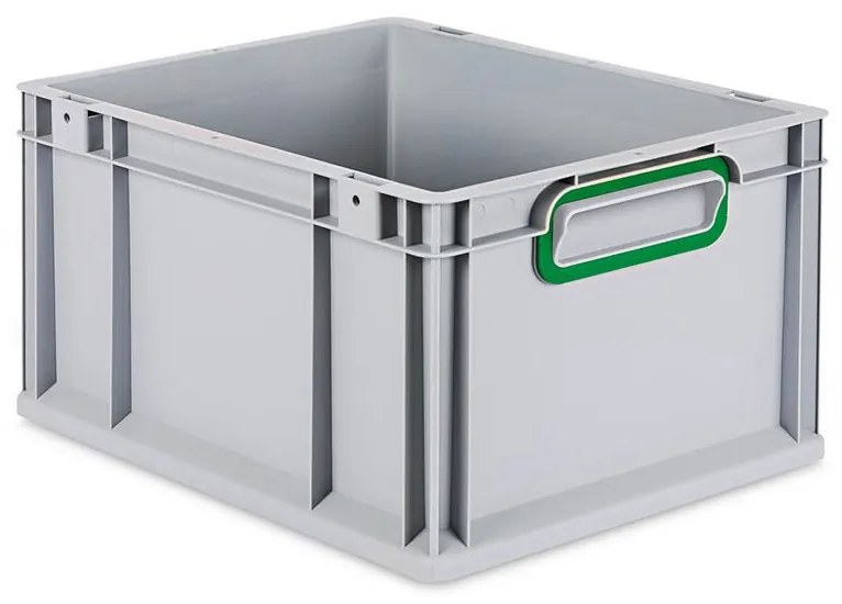 Sada 8 kusov - Eurobox Next Gen 2.0 - Stohovateľná nádoba s uzavretými rukoväťami - Zelená - 400 x 300 x 220 mm