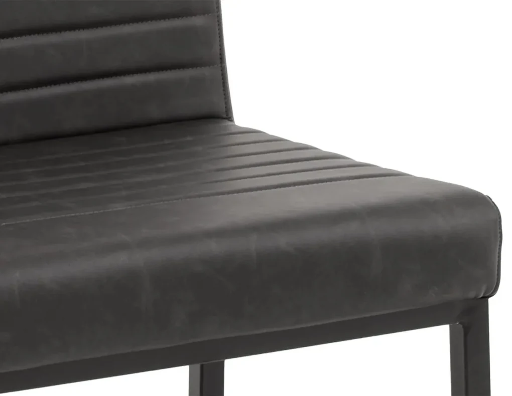 furniture-nabytek.cz - Čalúnená stolička Wingston z umelej kože a kovu, nosnosť 250 kg, šedá