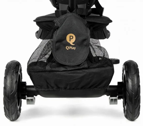 Detská trojkolka Rito Deluxe Rubber čierna