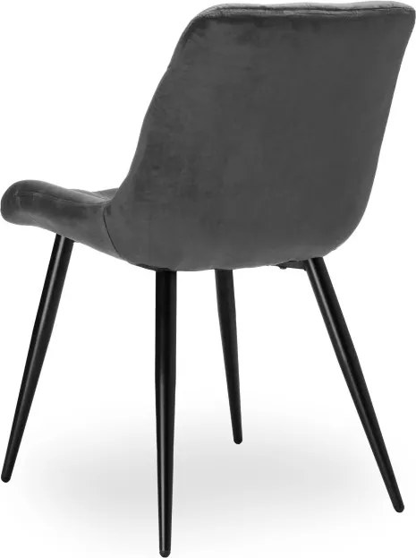Jedálenská stolička ELIOT VELVET zamatová grafitová / čierne nohy