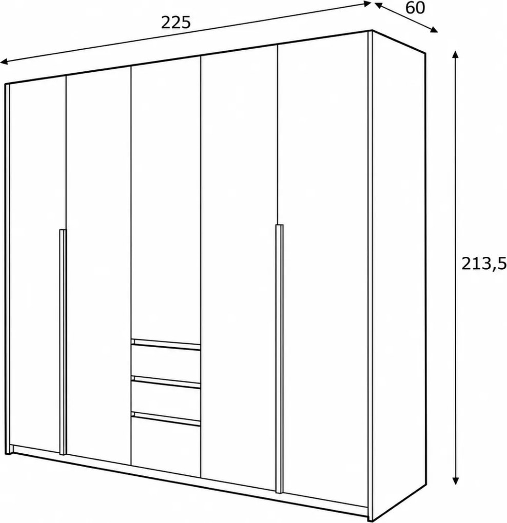 ŠATNÍKOVÁ SKRIŇA VALLEN DUB CRAFT + BIELA 225 cm