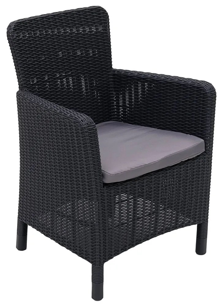 DEOKORK Záhradné kreslo z umelého ratanu DANTE DINNING (antracit)