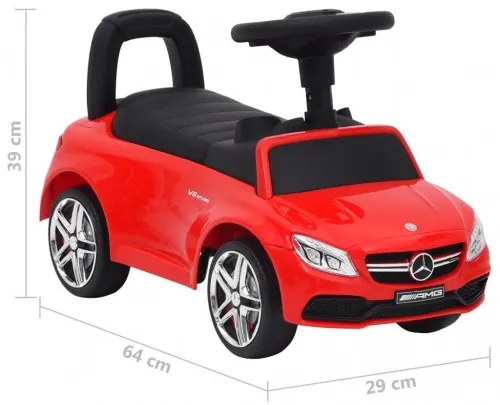 vidaXL Odrážacie auto Mercedes-Benz C63 červené-