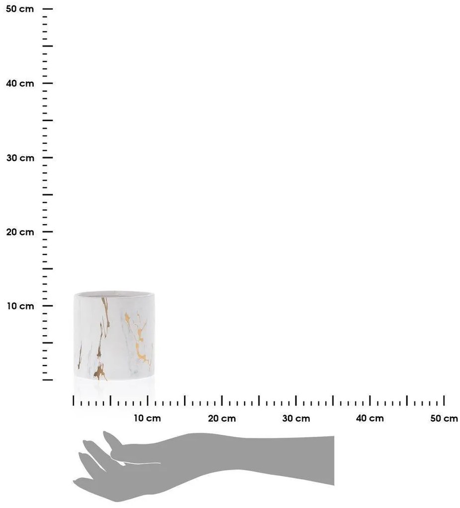 Kvetináč Marbela I 11 cm biely mramor