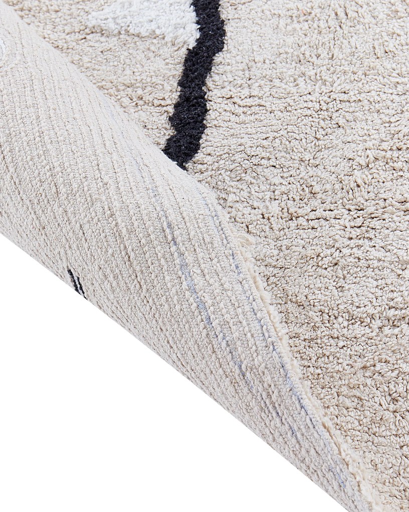 Detský bavlnený koberec 70 x 100 cm béžový ZODI Beliani