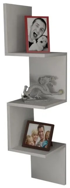 Biela nástenná knižnica s policami Corner