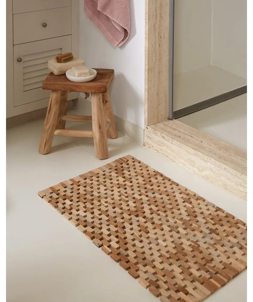 Drevená kúpeľňová predložka Kave Home Azuray, 40 x 60 cm