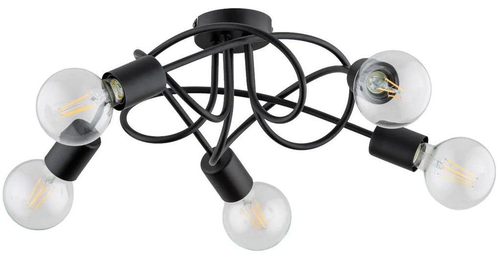 Prisadený luster BOSTON 5xE27/15W/230V čierna