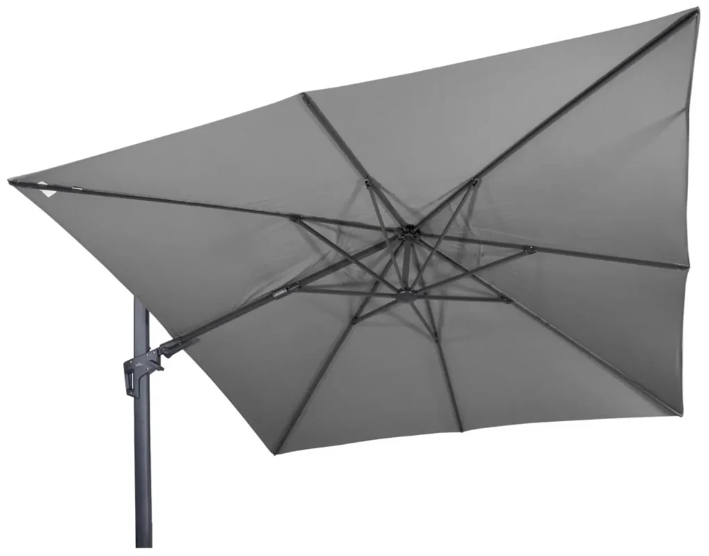 Virgo Flex slnečník 3x3 m sivý + krížový podstavec
