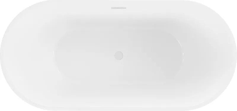 Mexen Luna voľne stojaca vaňa 140 x 75 cm, biela, biely prepad - 52031407500-20