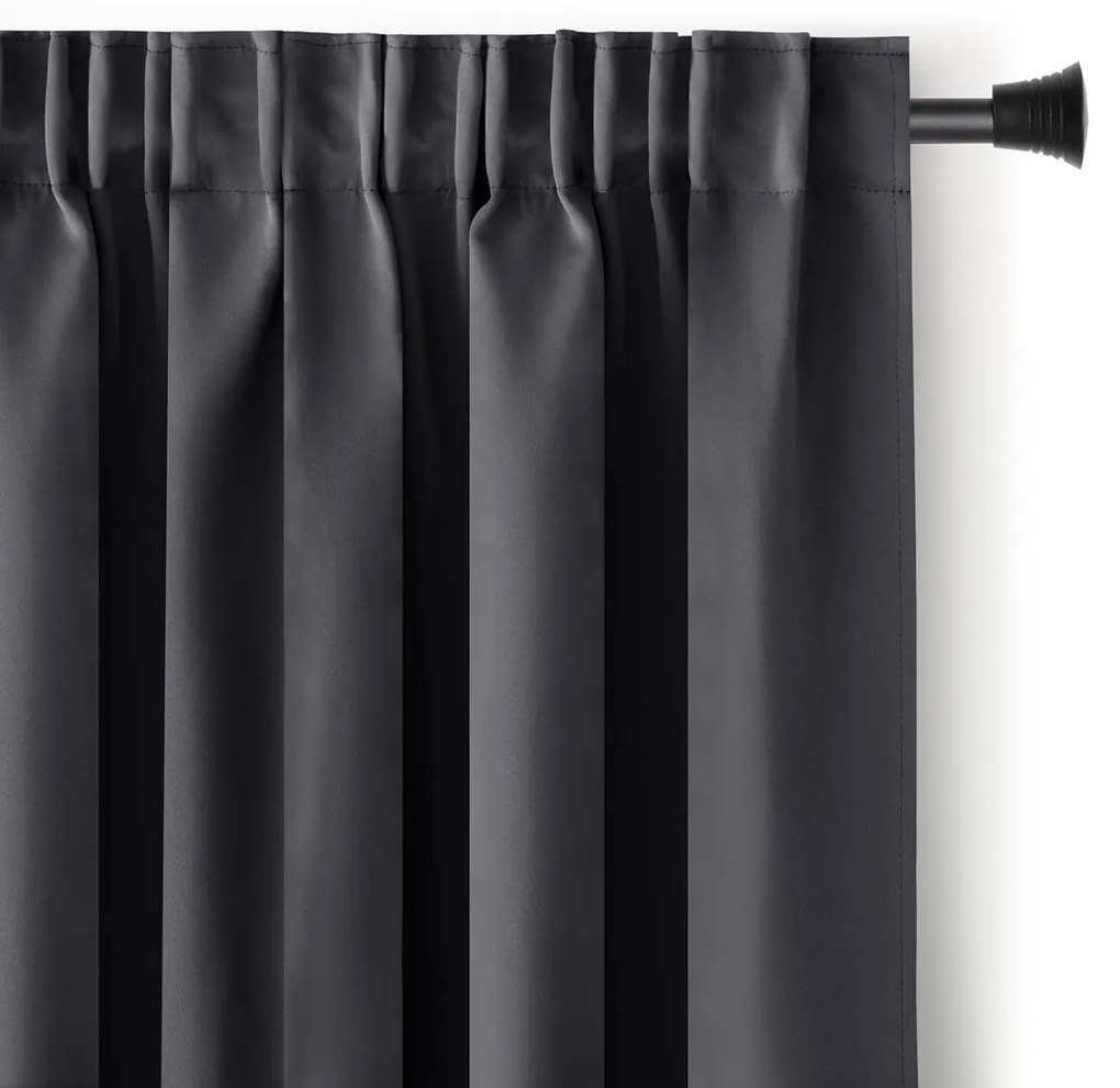 Záves AmeliaHome Blackout s multifunkčnou páskou 140x245 cm oceľovo sivý