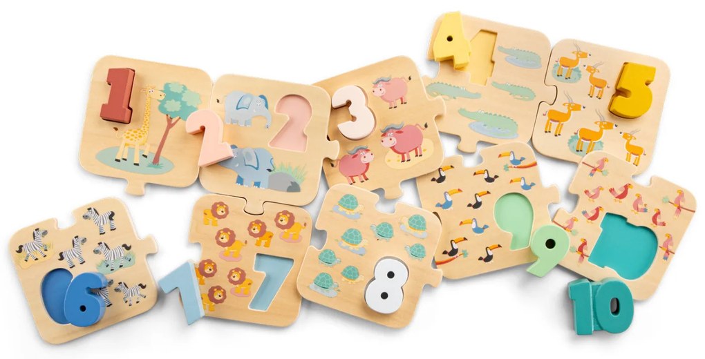 Puzzle - Učíme sa číslice - safari