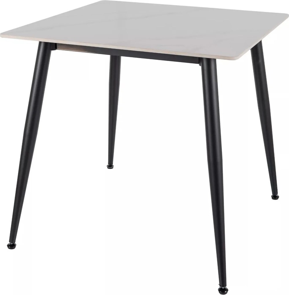 Jedálenský stôl Rion 80 cm keramika biely mramor/čierny