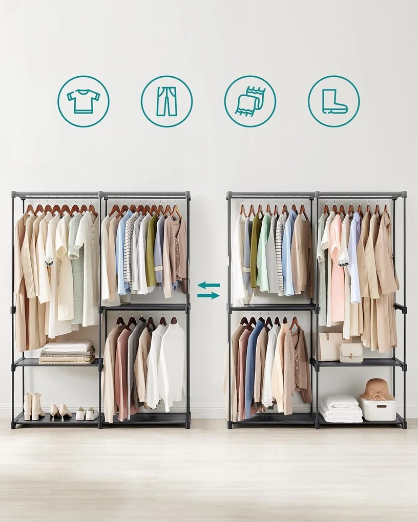 Otevřená šatní skříň Garment černá