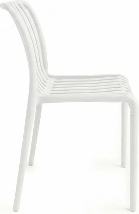 Záhradný set TREGO ISLAND - 4 stoličky a okrúhly stôl ø 90 cm, biela