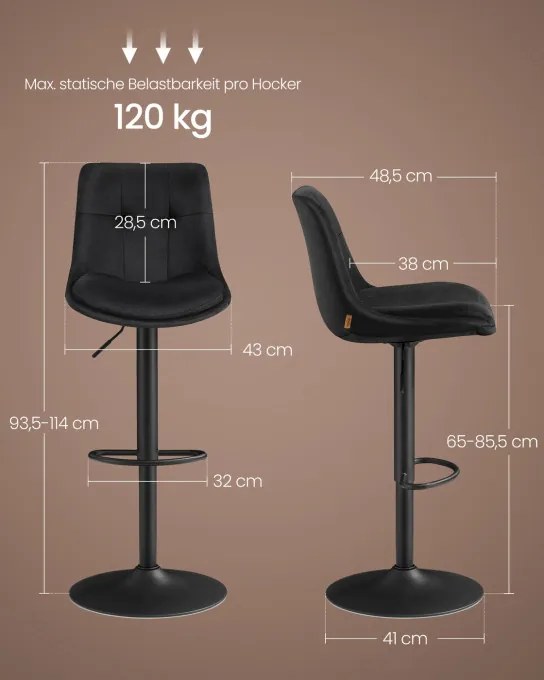 Set dvoch barových stoličiek LJB198BH01 (2ks)