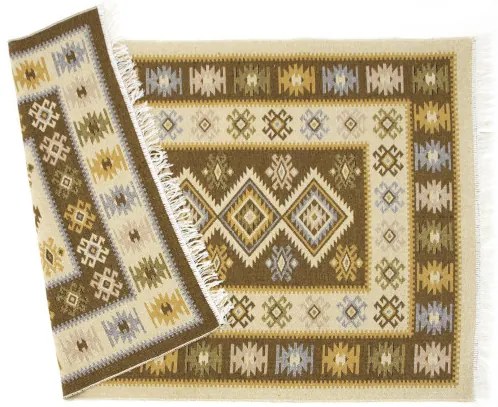 Obojstranný koberec / behúň Kilim medový 3
