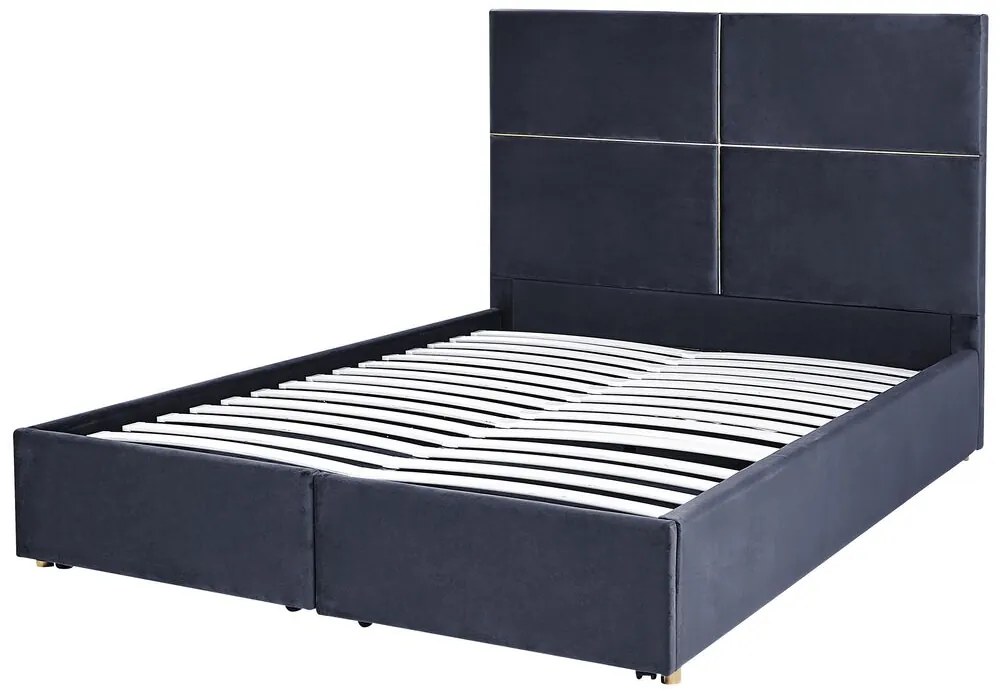 Manželská posteľ 140 cm Vissarion (čierna) (s roštom a úložným priestorom). Vlastná spoľahlivá doprava až k Vám domov. 1076393