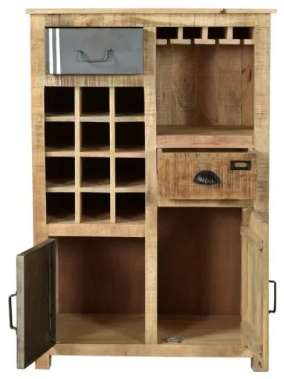 furniture-nabytek.cz - Masívna komoda Highboard Pune z mangového dreva, lakovaná, prírodná farba – 80×43×110 cm