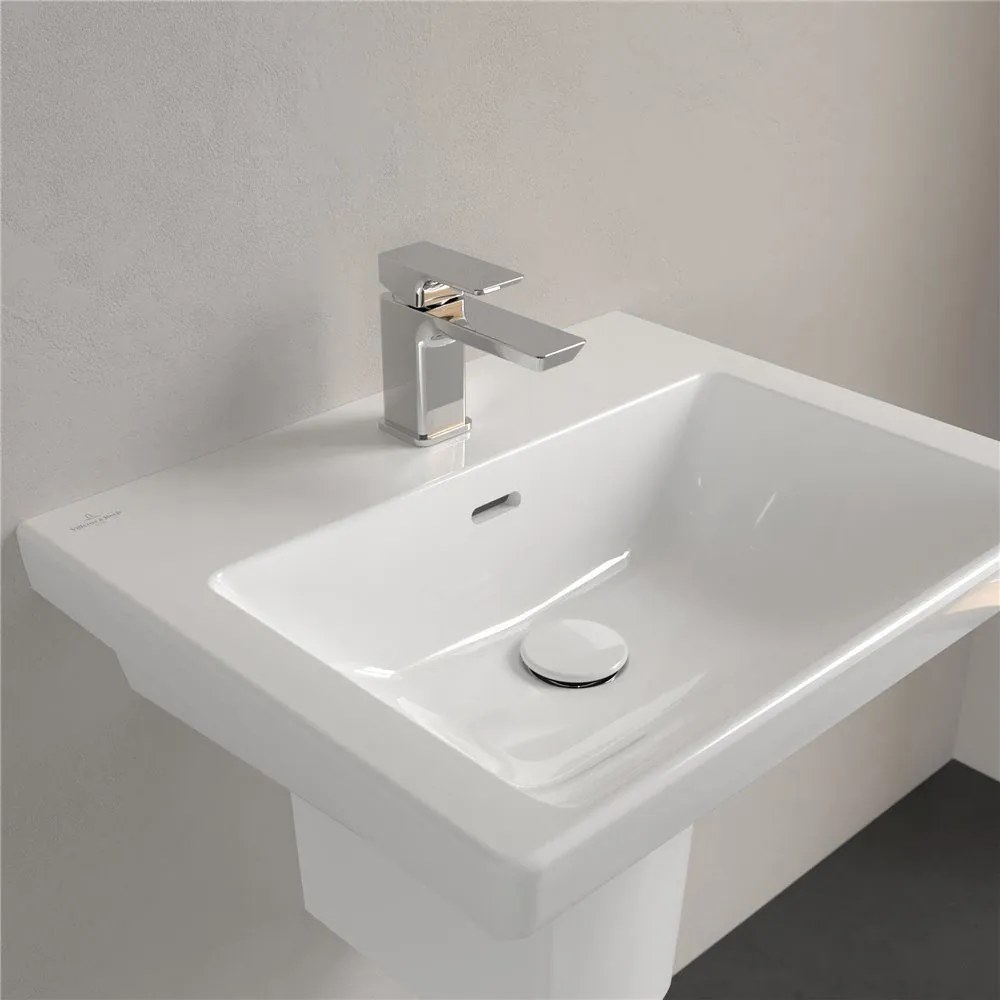 VILLEROY &amp; BOCH Subway 3.0 závesné umývadlo s otvorom, s prepadom, 550 x 440 mm, biela alpská, 4A705501