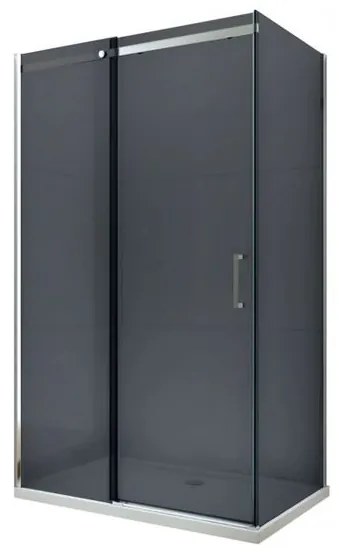 Mexen Omega, sprchovací kút s posuvnými dverami 150 (dvere) x 70 (stena) cm, 8mm sklo, chrómový profil-šedé sklo, 825-150-070-01-40