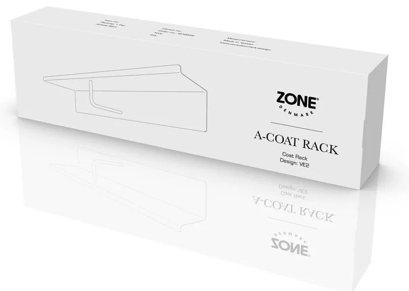 Čierny oceľový nástenný vešiak s poličkou 21,5 cm A-Coat – Zone