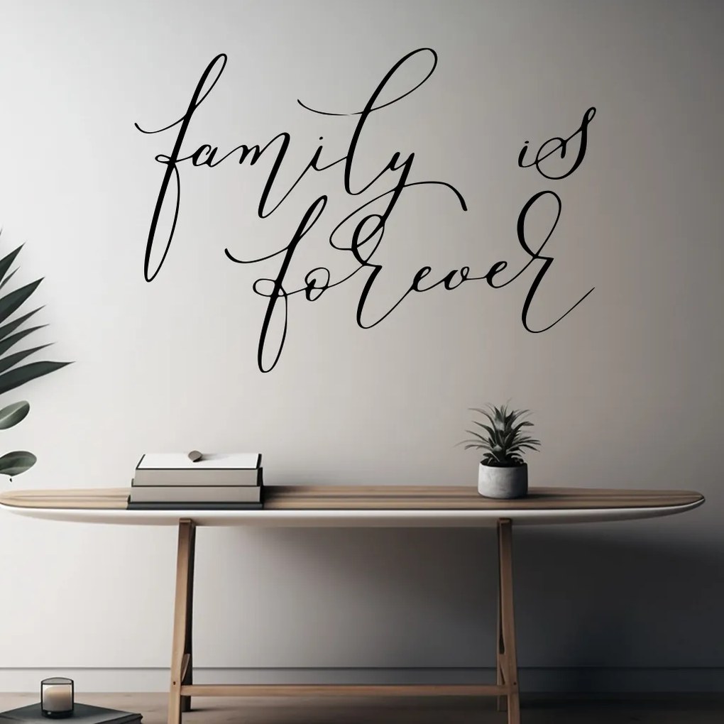 Veselá Stena Samolepka Family is forever Farba: ružová, Veľkosť: 80 x 57 cm