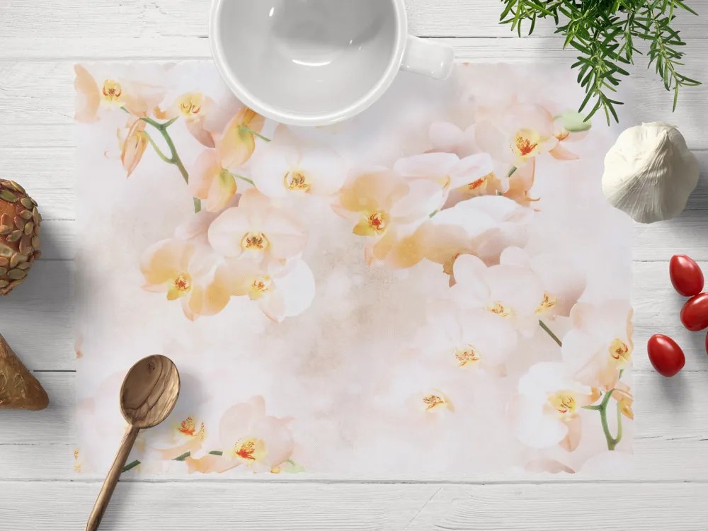 Biante Teflónové prestieranie na stôl TF-045 Orchidey na béžovom 35x45 cm