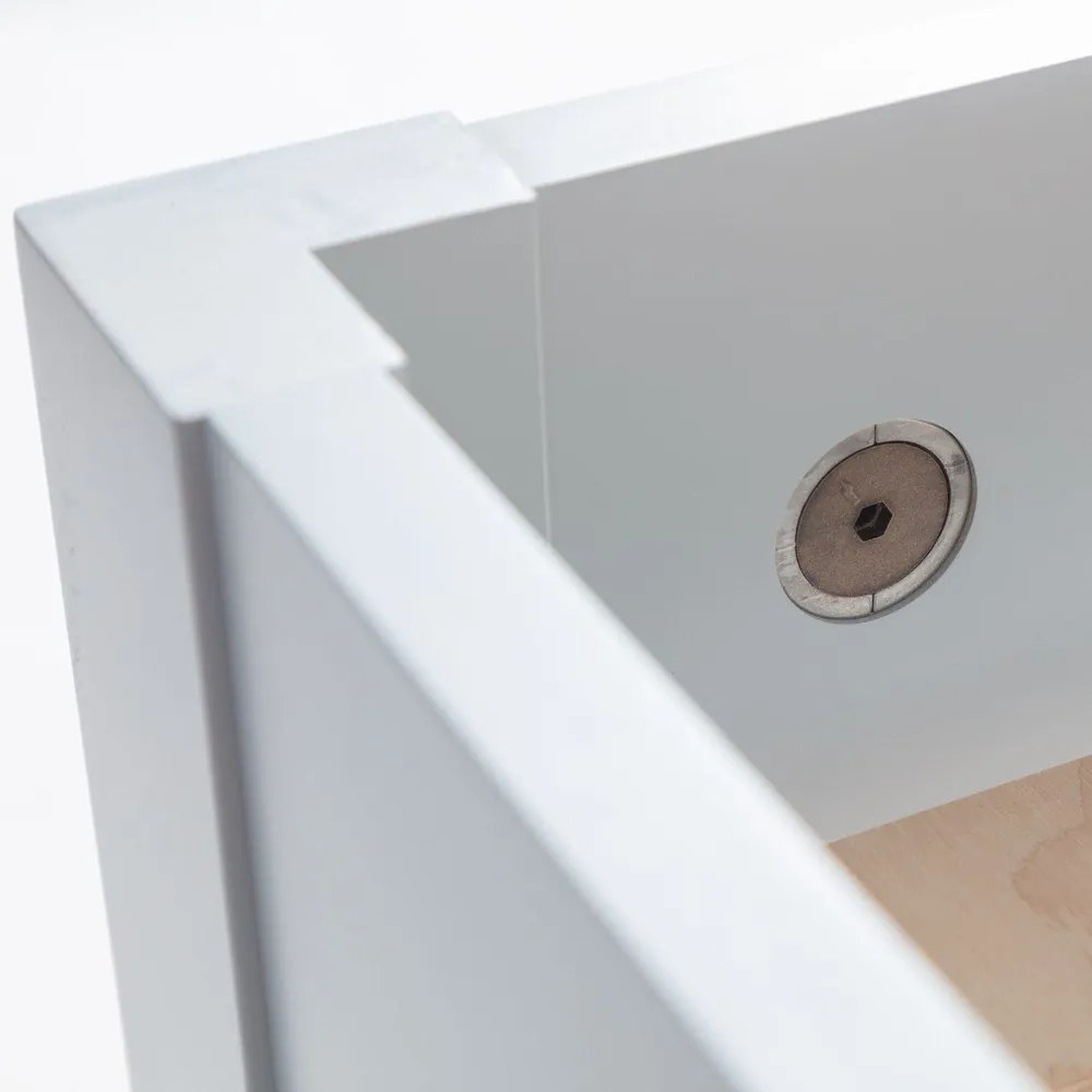 Svetlosivá dvojlôžková posteľ z bukového dreva s roštom 160x200 cm Dabi – Ragaba