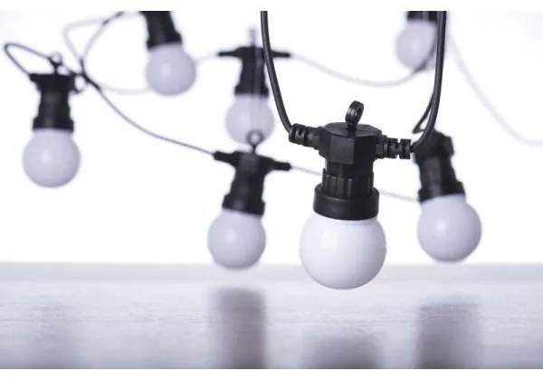 LED  Vonkajšia dekoračná reťaz 10xLED/10m IP44 biela