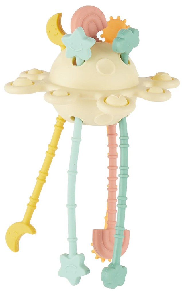 Bieco - Silikónová motorická hračka s aktivitami - banana