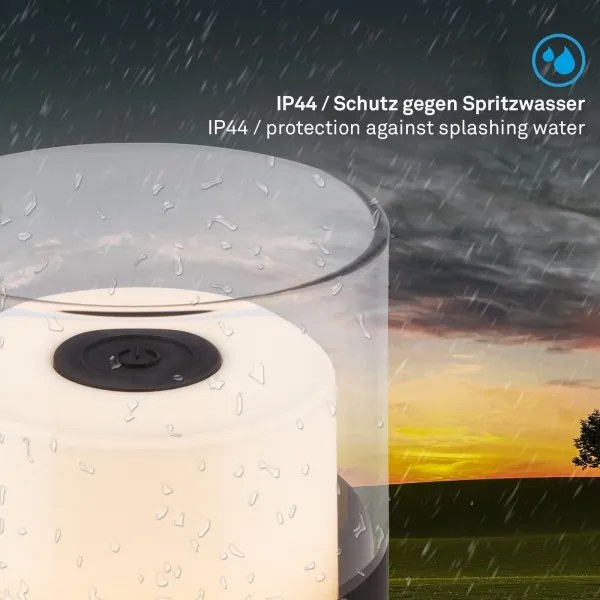 Brilo - Stmievateľná LED vonkajšia nabíjateľná stolná lampa LILET LED/2W/5V IP44