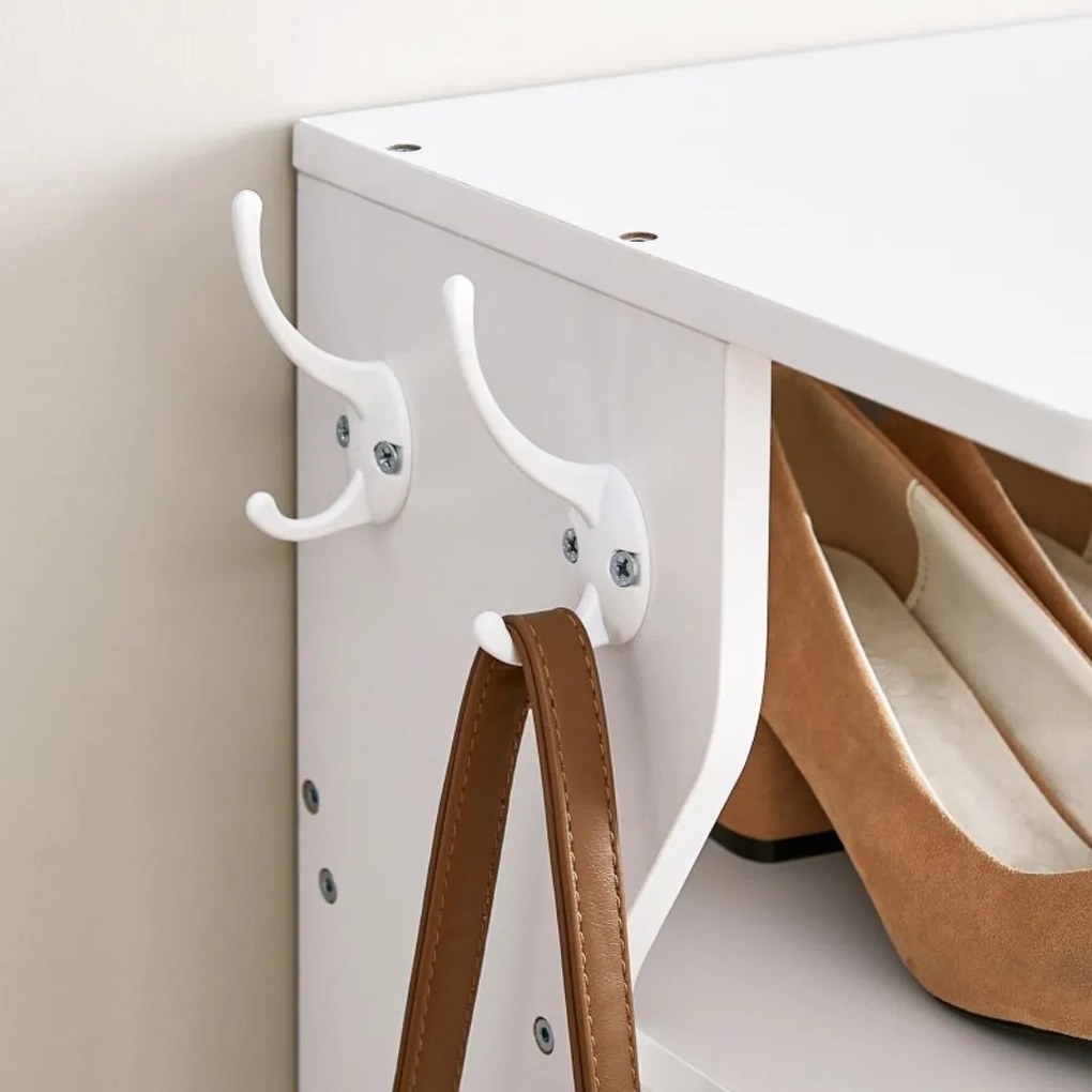 Botník CINDY, 6 úrovní, 30x26,4x110,4cm, biela Vasagle