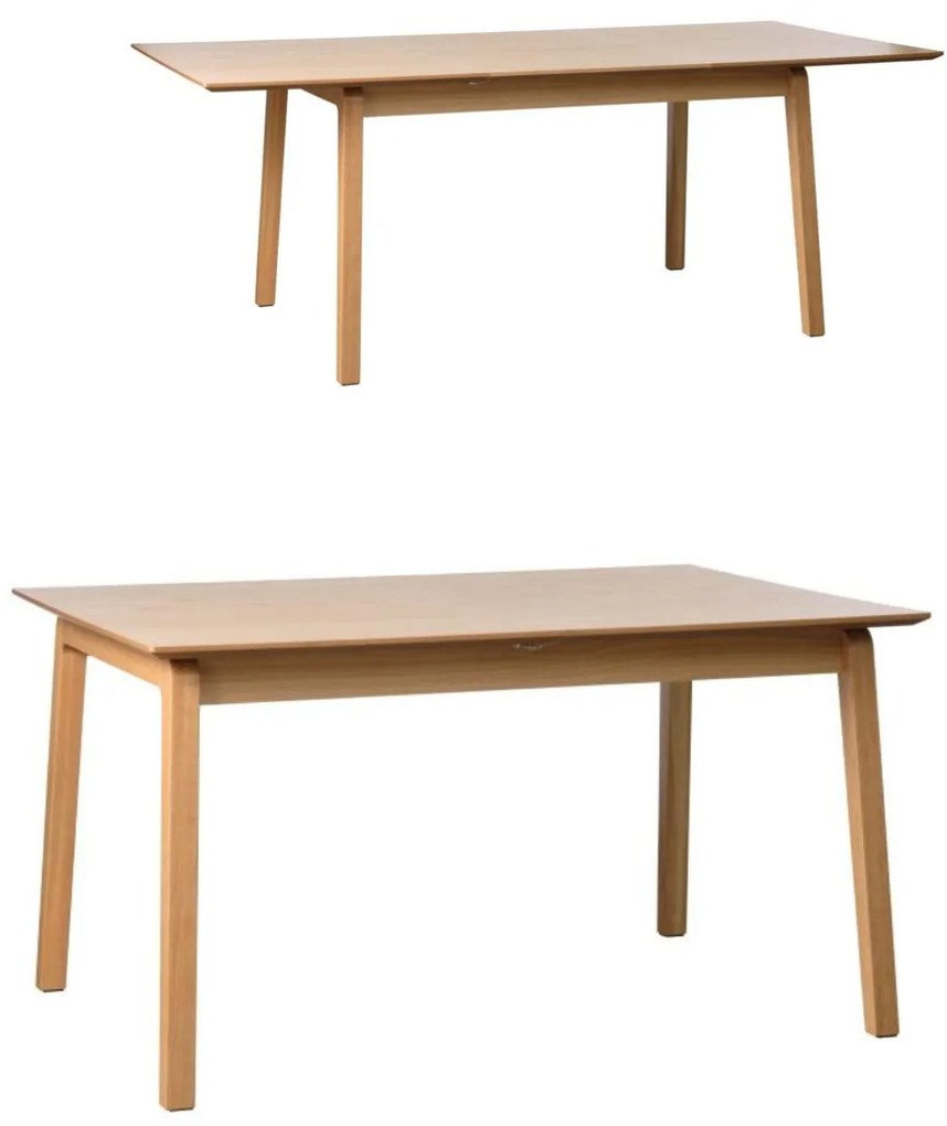 Rozkladací jedálenský stôl Bari (47640200), prírodný dub, 95x140-200 cm
