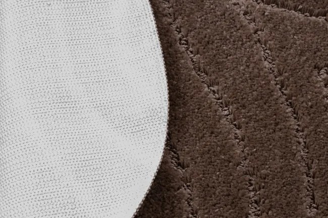 Kúpeľňový koberček SUPREME WAVES vlny, hnedý kruh