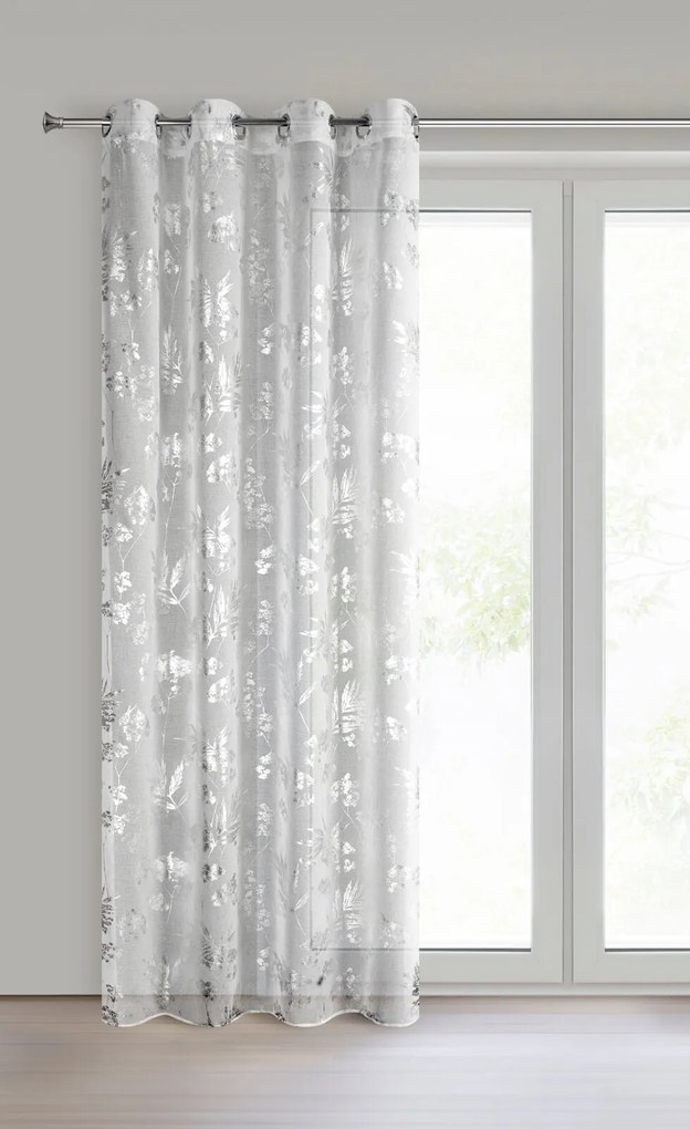 ZÁCLONA NA KRÚŽKOCH DELIA 140X250 CM LISTY