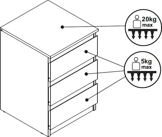 Skrinka/vysoký nočný stolík Carlos 403S, dub artisan